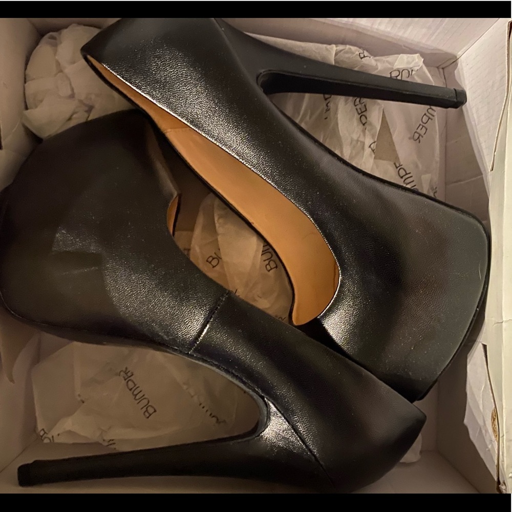 Platform black heels